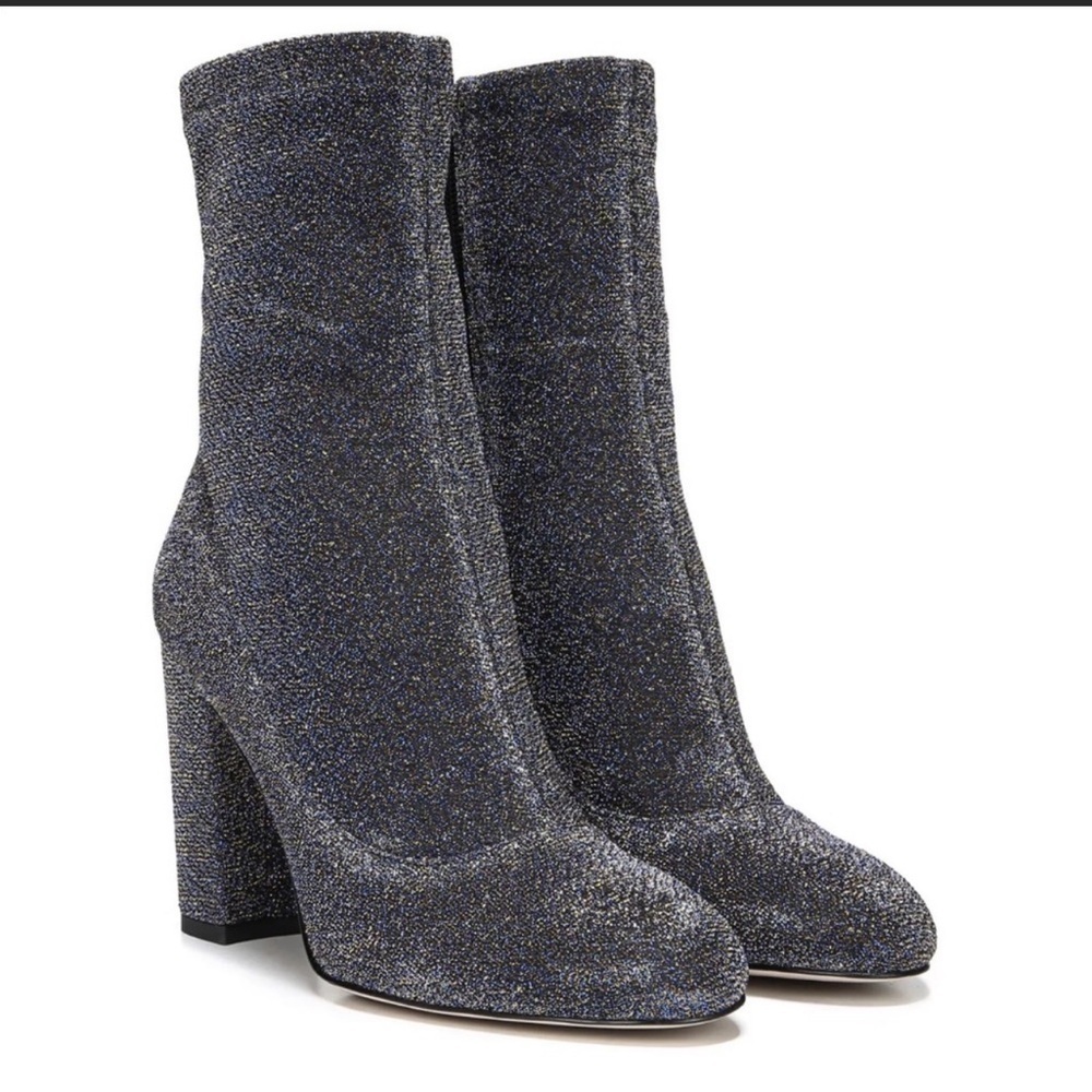 Sam‎ Edelman Calexa Fashion Ankle Boot, Blue/Gold Glitter Size 9.5